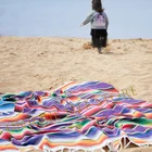Мексиканское одеяло Serape, уличное Радужное плетеное одеяло в полоску, s-коврик для кровати, путешествий, пикника, дивана, покрывало для стола, 120x18, 0 см130x170 см