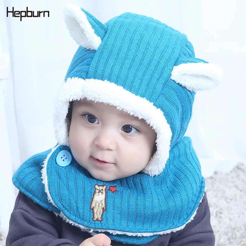 Хепберн бренд пушистый помпон Кепка плюс толстый бархат детские шапки Дети