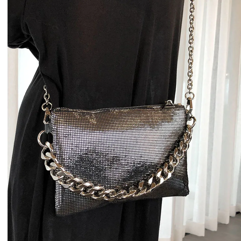 Женская маленькая сумочка модная дизайнерская сумка через плечо с блестками 2019