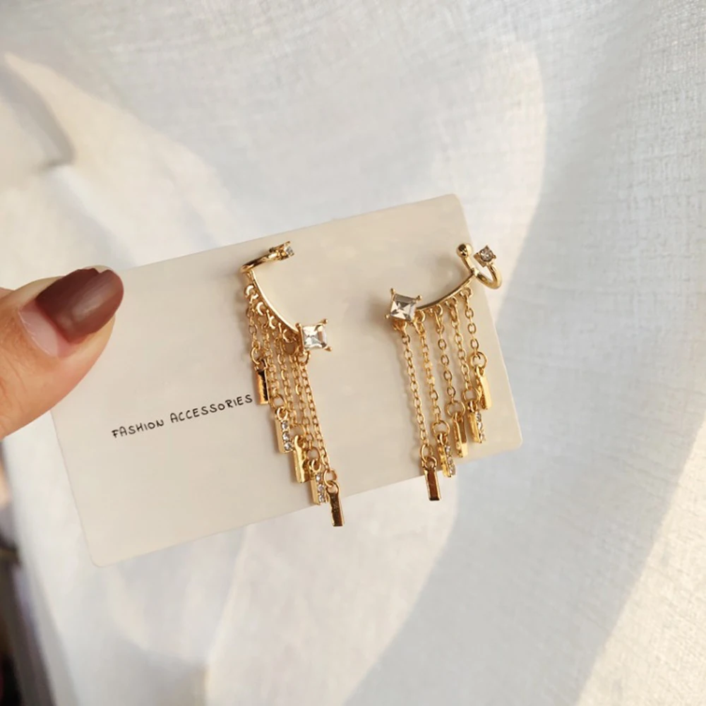 

Han Edition Stud Earrings Fashion Temperament Long Tassels INS Style Earrings Women's Valentine's Day Gift Sell Like Hot Cakes
