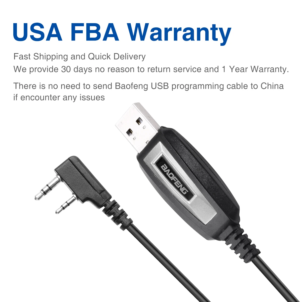 USB-кабель Baofeng для программирования 2-контактный разъем CH340 рации UV-5R серии UV-82 BF-888S
