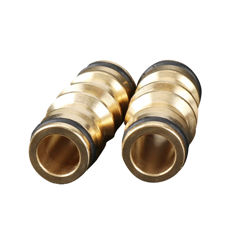 

1PCS Hose Quick Connector Two-Way Copper Nipple Straight Connector Garden Water Hose Repair Quick Connector