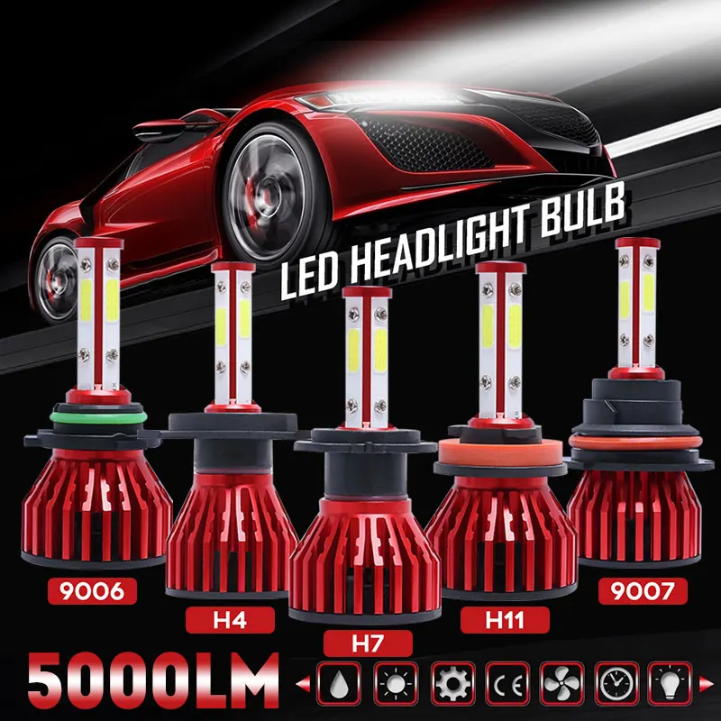 6000 К Автомобильный светодиодный головной светильник супер яркий фонарь HB2/3/5 H4