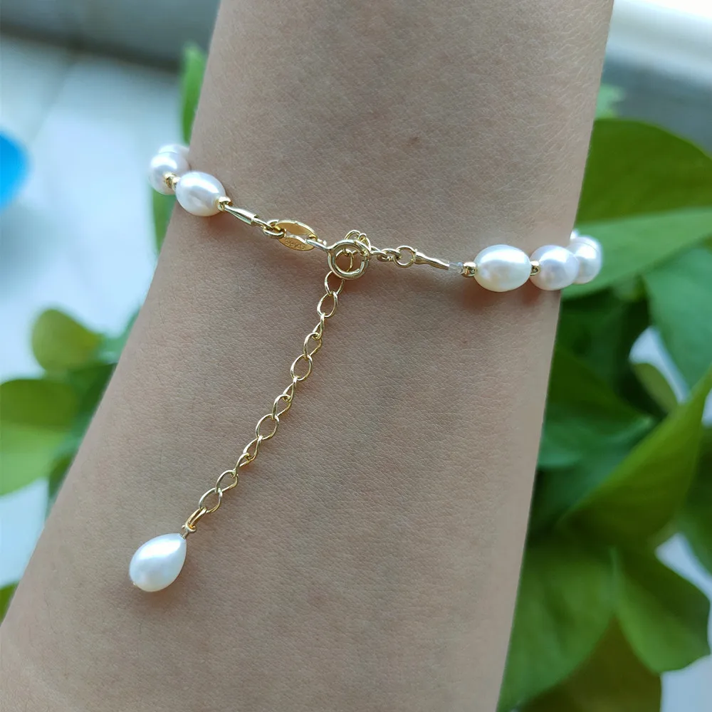 (1pc/lot)Rainbow colors 4mm Opal Bead with Pearl Bracelet 925 Silver Gold 7 opal Round Balls Synthetic Bracelets gift - купить по