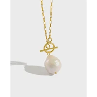 s925 silver necklace ins2021 baroque pearl female necklace women minimalist chain