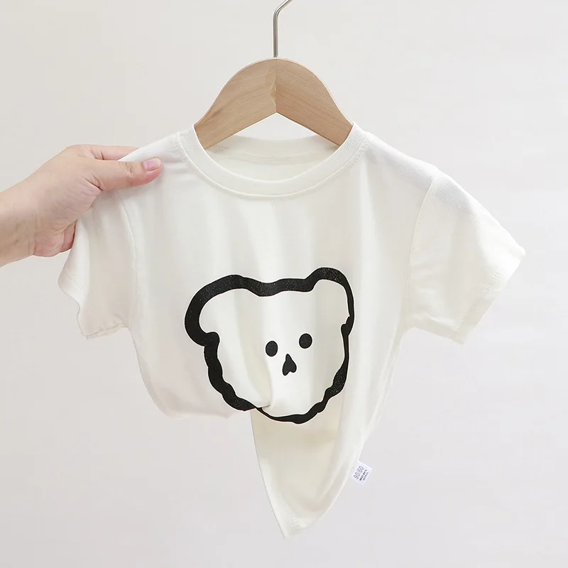 

Children's Clothing Summer New Baby Girls Boys Casual Cotton T-shirts Solid Soft High Quality Cartoon Kids T Shirts Toddler Tees
