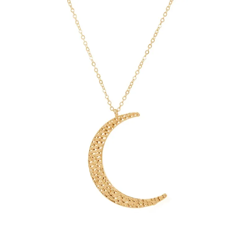 

Fashion Crescent Pendant Necklace Women Hot Selling Single Layer Sweater Chain