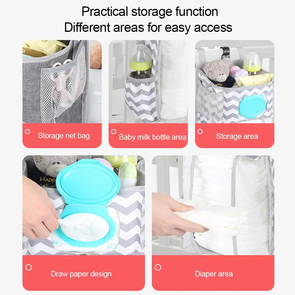 

Hanging Nursery Organizer Baby Diaper Caddy Diapers Storage Bag For Changing Table Crib Playard Wall Door Nursery Organization