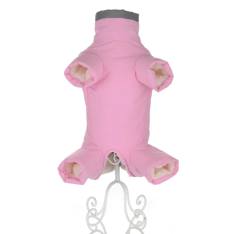 Pink For Girl Зимняя одежда для маленьких собак, Теплая Флисовая Куртка для питомца, Водонепроницаемые Светоотражающие комбинезоны для собак, одежда для чихуахуа, Комбинезоны - Цвет: Pink For Girl