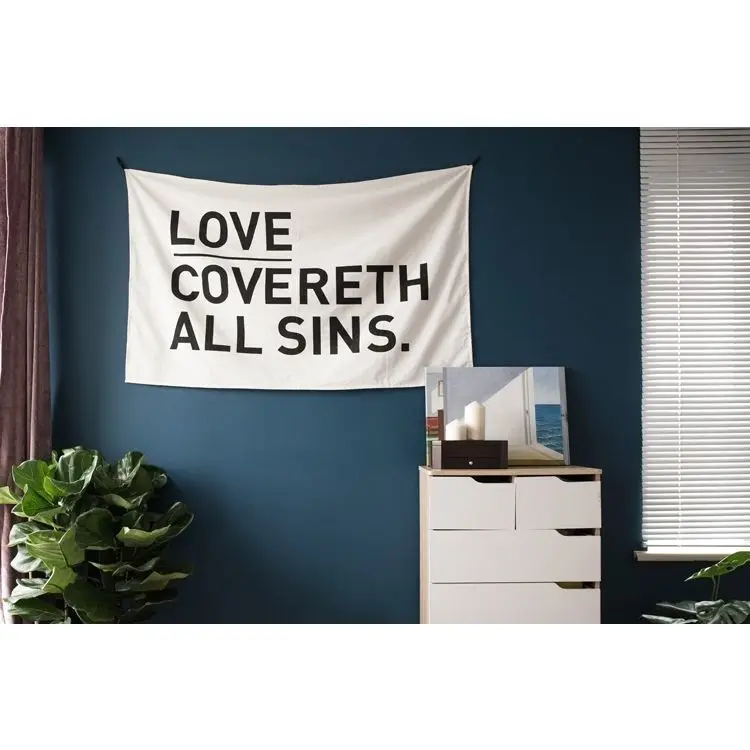 Оригинальный дизайн любовь настенная ткань сетка красный фон английский простой