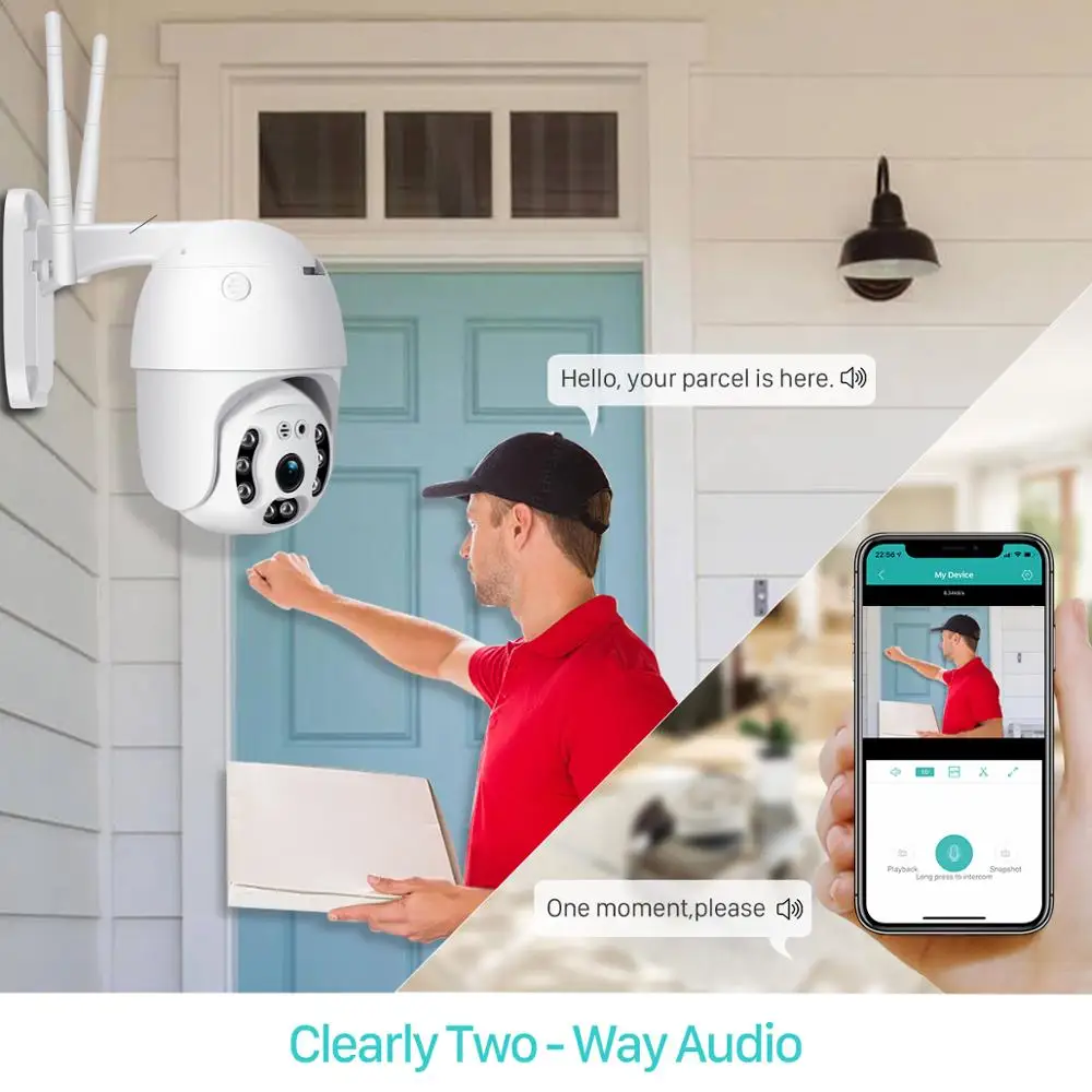 IP-камера BESDERSEC 1080P Wi-Fi PTZ IP66 водонепроницаемая | Безопасность и защита