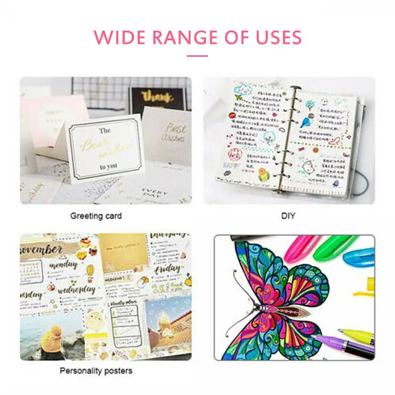 

12/24/36/48PCS color Gel Pen Set Refills Metallic Pastel Neon Glitter Sketch Drawing Color Pen School Stationery Marker for Kids