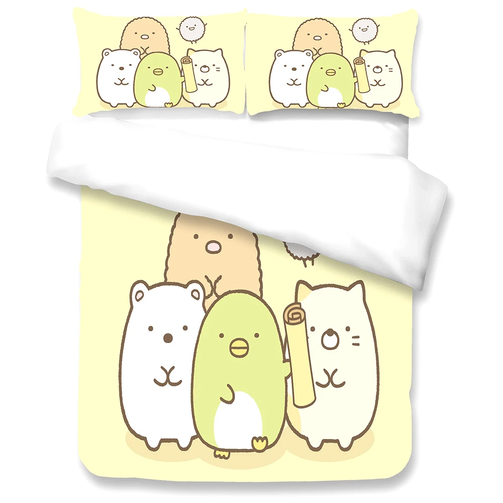 

Sumikko Gurashi детское постельное белье милый Постельное белье для Украшения в спальню Kawaii, стеганое одеяло, размеры: комплект для обычной двухст...