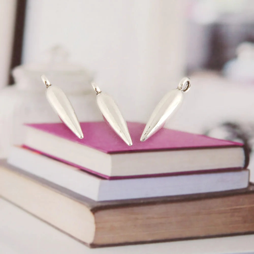 20 шт. мужские серебряные подвески в виде конуса|Шармы| |