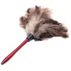 Щетка из страусиных перьев, Антистатическая щетка от пыли, для дома, кухни, деревянные аксессуары для уборки