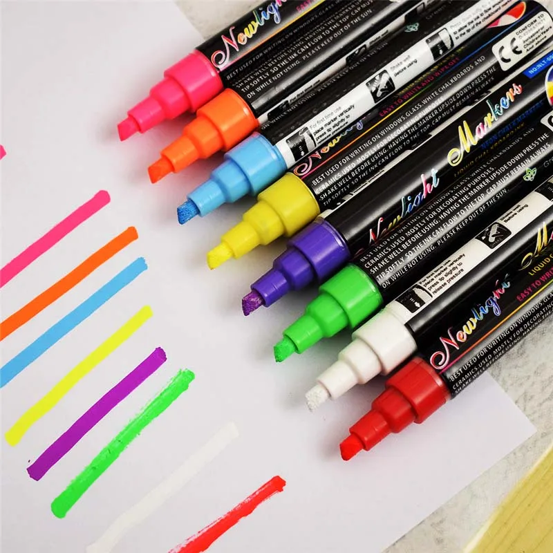 Светодиодный маркер 8 цветов 6 мм флуоресцентный неоновый маркер|Маркеры| |