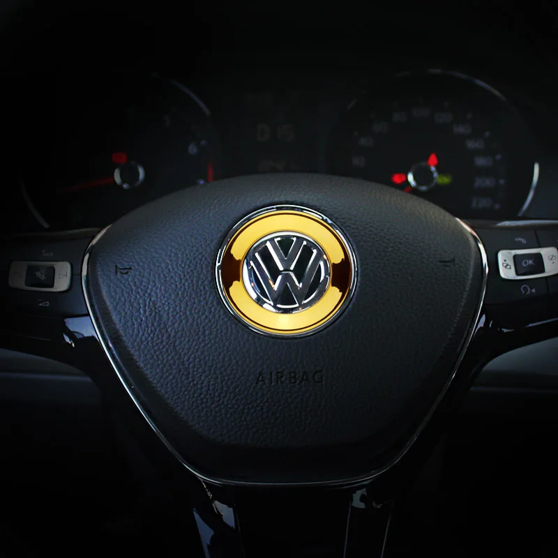 Автомобильная наклейка на руль с логотипом для Volkswagen VW Golf 4 5 Polo Jetta Mk6 Tiguan