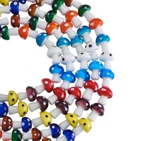 100pcs mixed colors lampwork glass mushroom beads loose spacer beads for jewelry beading diy bracelet necklace accessories