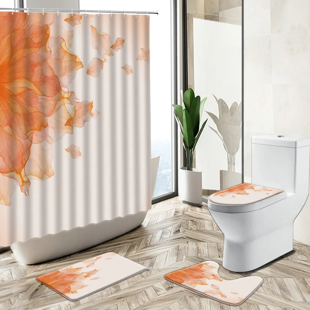 Абстрактная занавеска для душа с цветочным принтом в виде лепестков современный