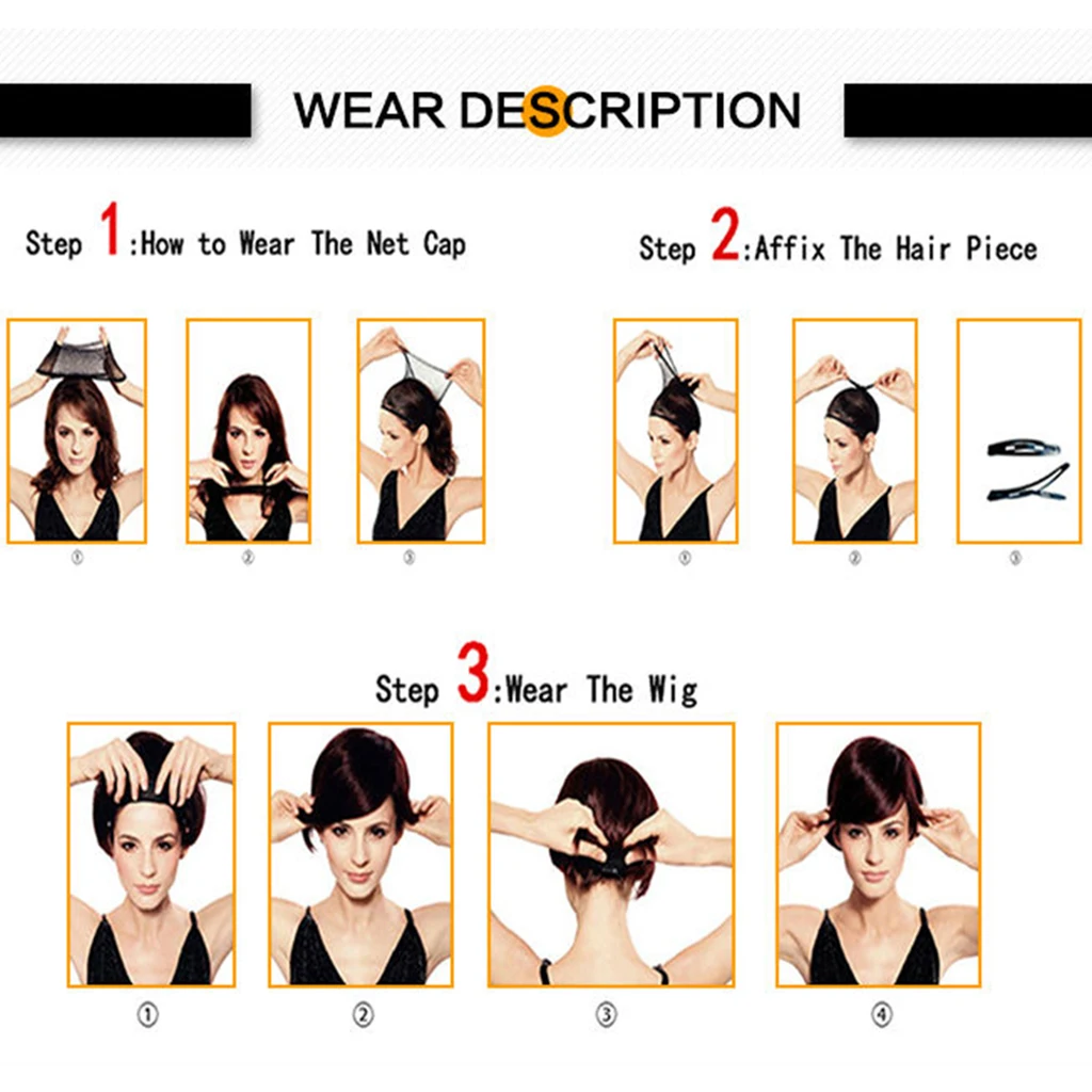 

14" Resistant Lace Front Wig Synthetic Hair Silky Straight Black Color