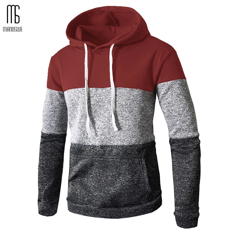 Мужская толстовка с длинным рукавом Manoswe Приталенная большого размера 3XL 6 цветов
