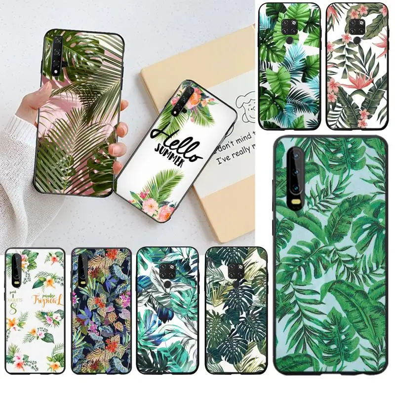 

Palm tree Leaves Plant Flower TPU Soft Silicone Phone Case Cover for Huawei P40 P30 P20 lite Pro Mate 20 Pro P Smart 2019 prime
