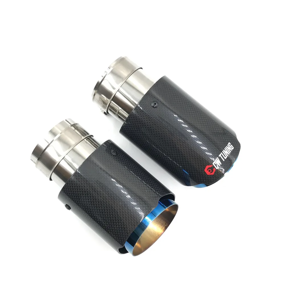 1 шт. 63 мм 101 глянцевое углеродное волокно + синяя нержавеющая сталь универсальный