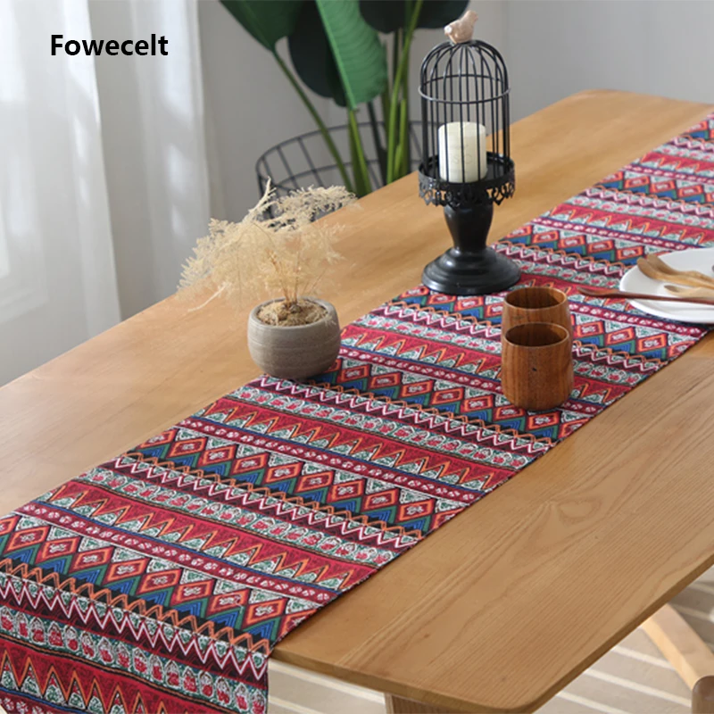 Fowecelt настольная дорожка в стиле бохо современные украшения для свадебной