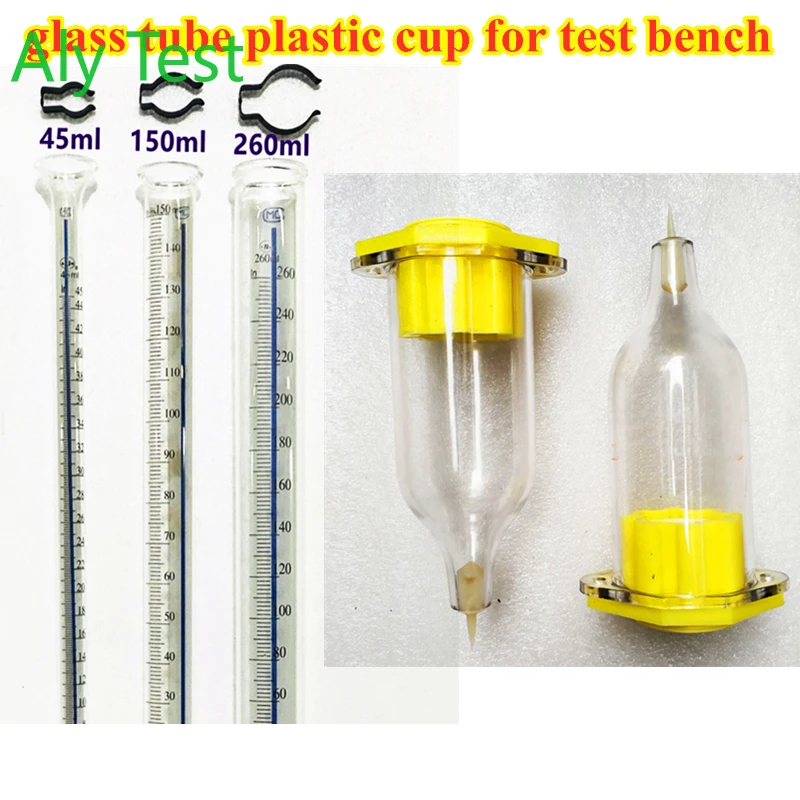 6PCS 32ml 45ml 150ml 260ml Measuring Plastic Collect Oil Cup Glass Tube Installed on Pump Injector and Pump Test Bench