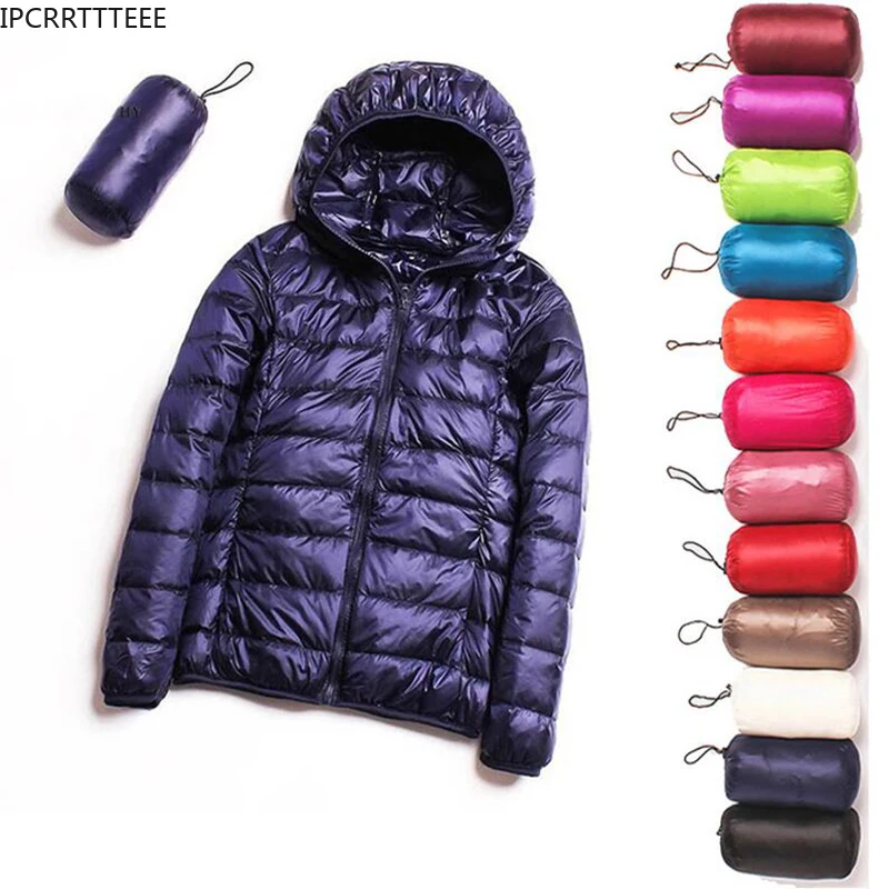 

2021 New Autumn Winter Down Jacket Women 90% White Duck Down Coat Ultra Light Warm Female Portable Plus Size Down Jacket