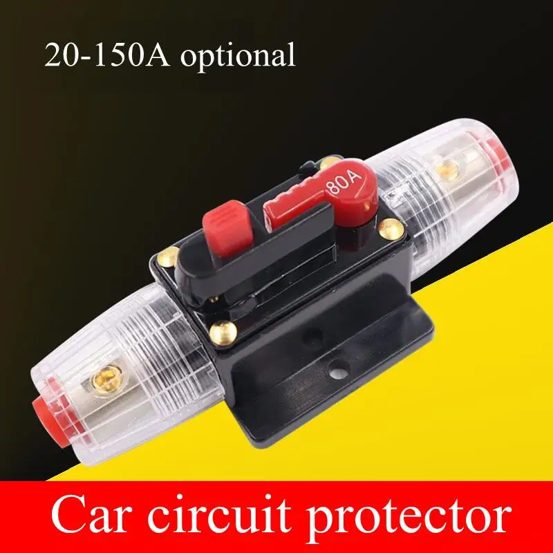 

30A 50A 60A 80A 100A 125A 150A 12V 24 Car Truck Audio Amplifier Circuit Breaker Fuse Holder Stereo Amplifier Refit Fuse Adapter