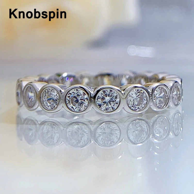

Обручальное кольцо Knobspin из серебра 925 пробы с имитацией муассанита