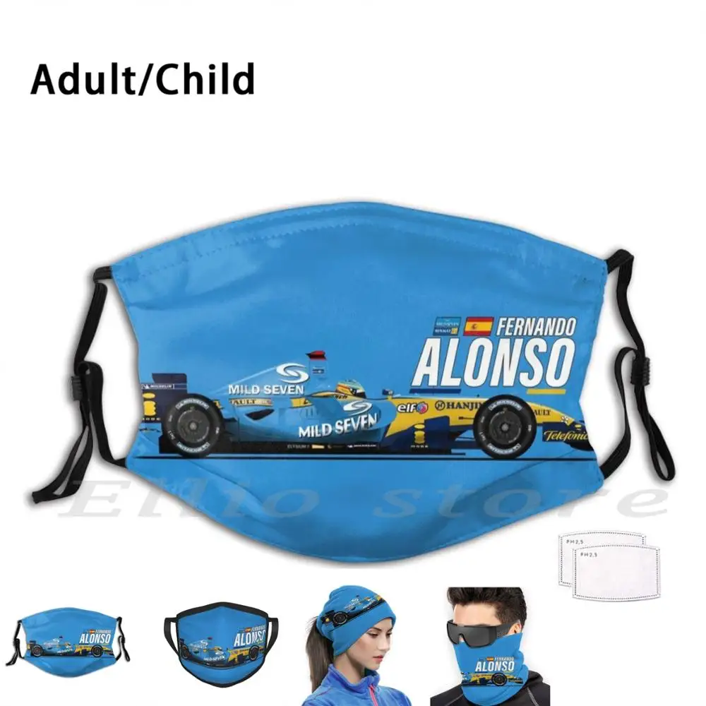 

Маска-шарф для Renault R26 Fast Text-2006-Fernando Alonso, моющаяся маска с фильтром, теплая маска-шарф Фернандо Алонсо для Renault Grand Prix