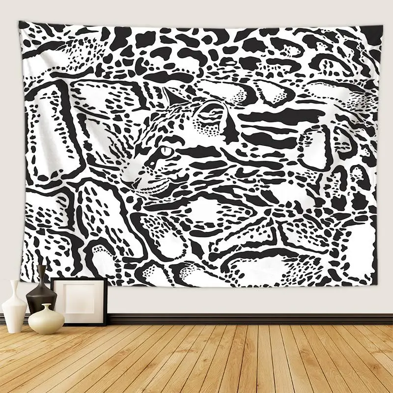 Крокодиловый гобелен черное украшение с изображением мандалы животным принтом