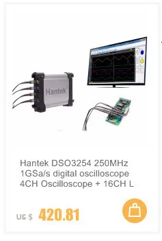 Hantek PC USB портативный осциллограф 20 МГц-200 МГц 2 канала 48 мс/s-250MSa/С осциллограф 6022BE/6052BE/6082BE/6102BE/6212BE