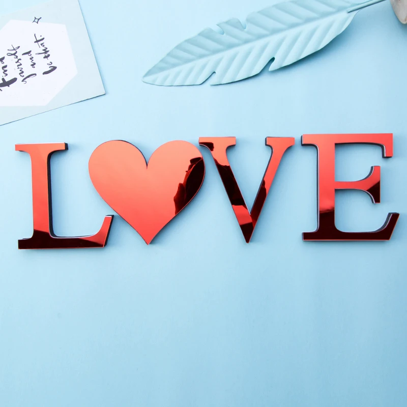 Новинка 28 английских букв акриловая зеркальная поверхность наклейка на стену 3D