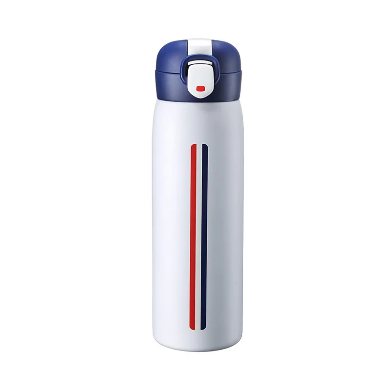 Белый Stainless Steel Vacuum Insulated Thermos Mug Water Bottle Tumbler Office Coffee Tea Thermal Cup Leakproof Travel Portable 520ml - Цвет: Белый