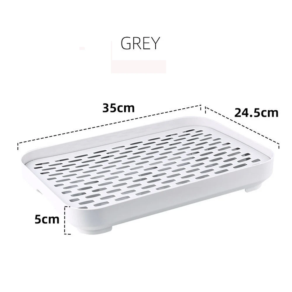 

Tea Tray Plastic Double Layer Drain Tray Rectangular Fruit Serving Storage Organizer Drain Dish For Kitchen