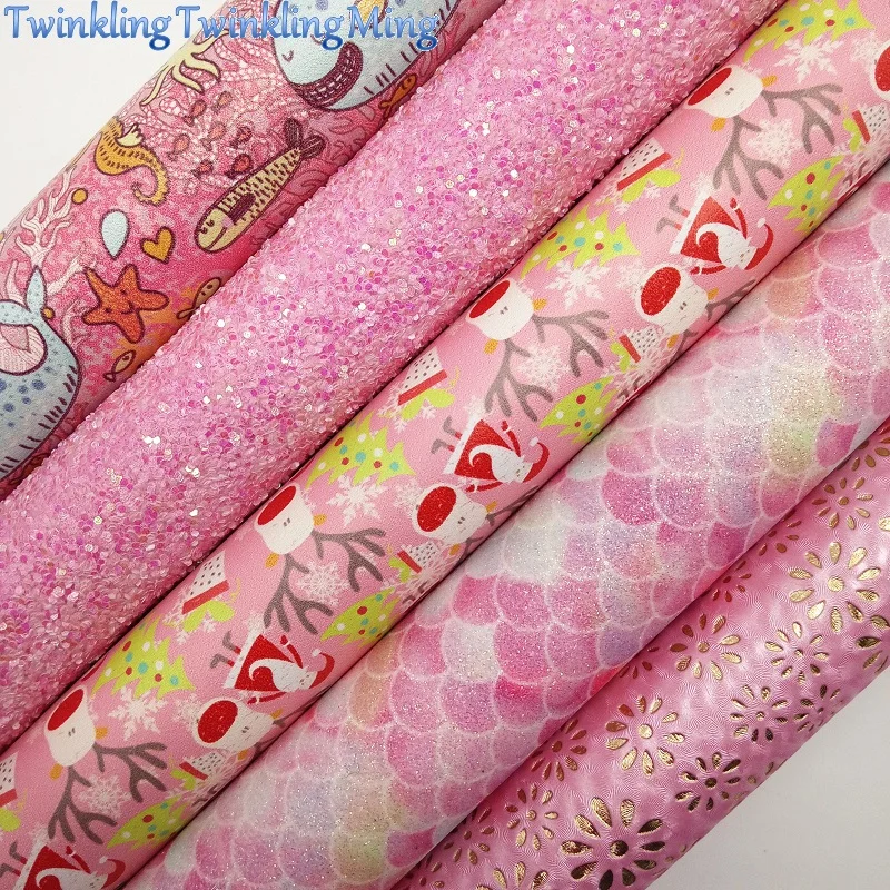 Розовая блестящая ткань кожа русалки простыни из искусственной ткани с принтом