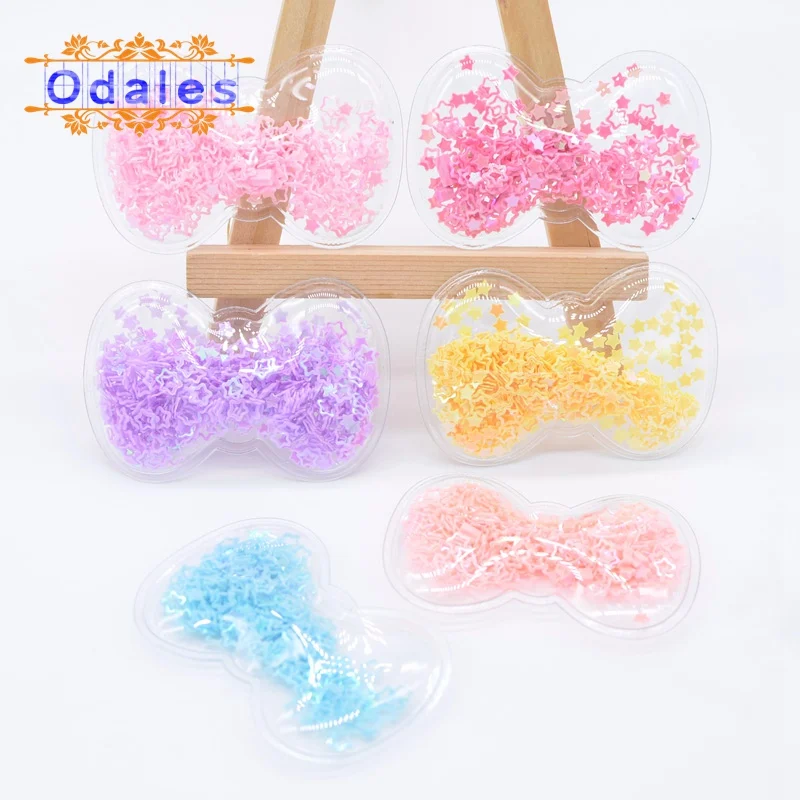 12 шт. Прозрачный Искусственный флок и галстук-бабочка с пайетками аппликации для