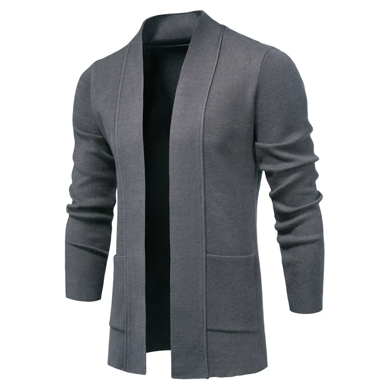 Новинка 2020 осенний шерстяной мужской кардиган с карманами повседневный вязаный