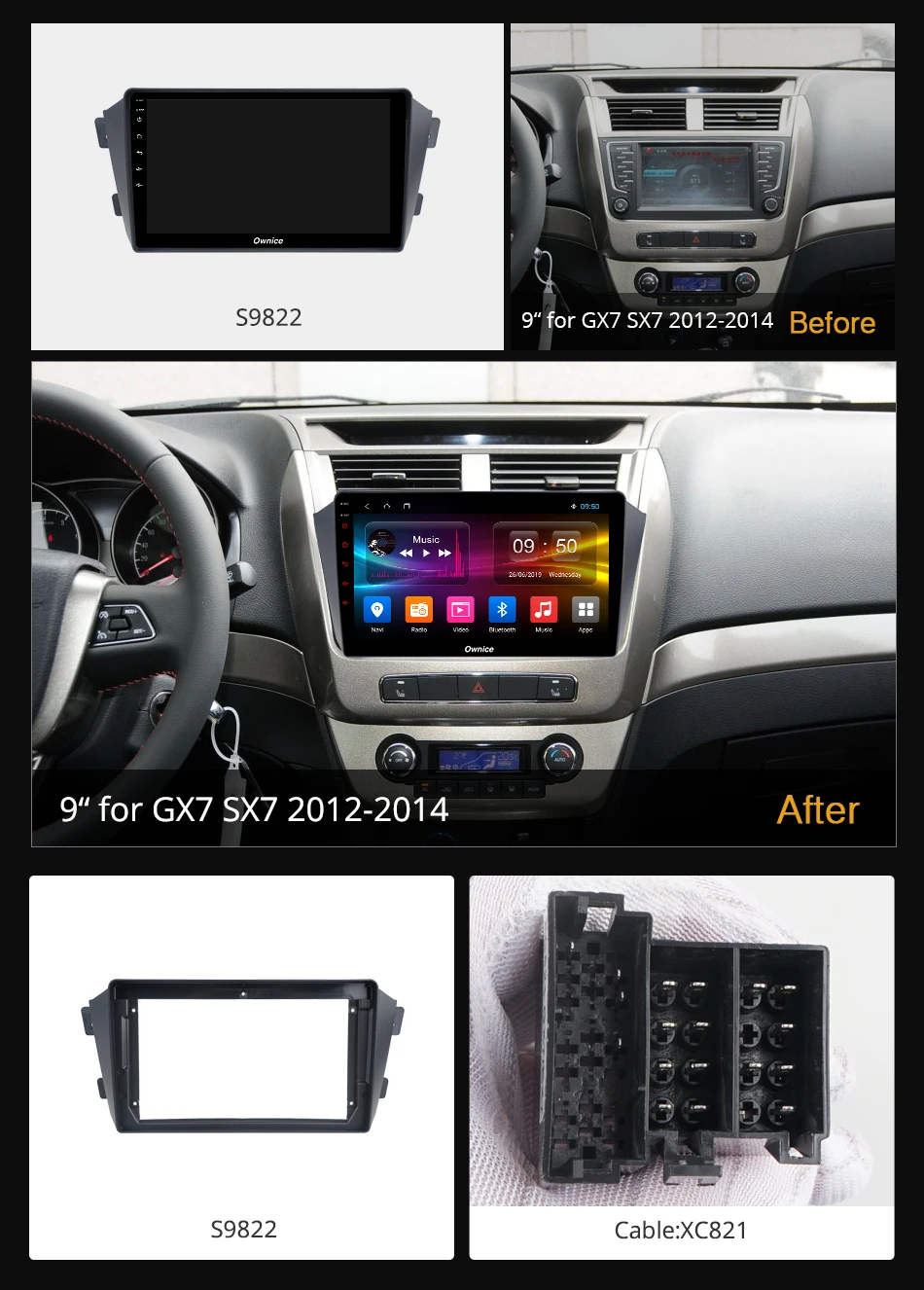 Ownice k3 k5 k6 Восьмиядерный Android 9 0 автомобильный Радио Аудио плеер для Geely GX7 SX7 2012 2013