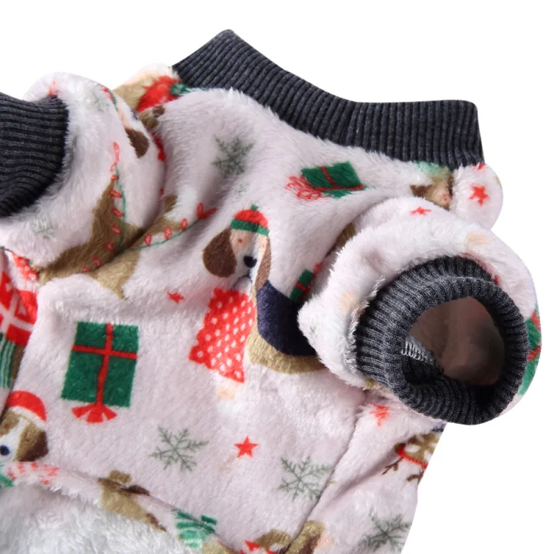 Рождественский комбинезон для домашних животных Забавный теплый костюм с