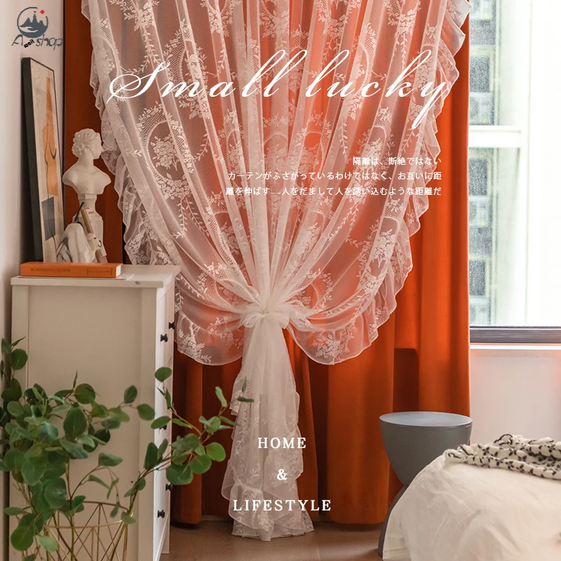 Как 2021 Ретро французские кружевные солнцезащитные шторы рококо в скандинавском