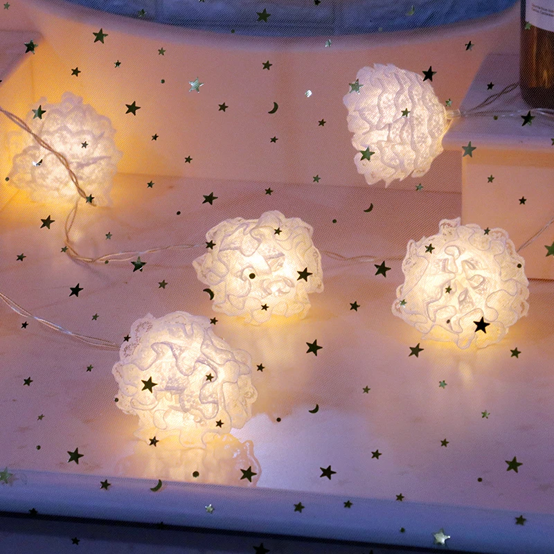 Сказочный белый кружевной шар батарея USB гирлянды 3 м светодиодный декоративный