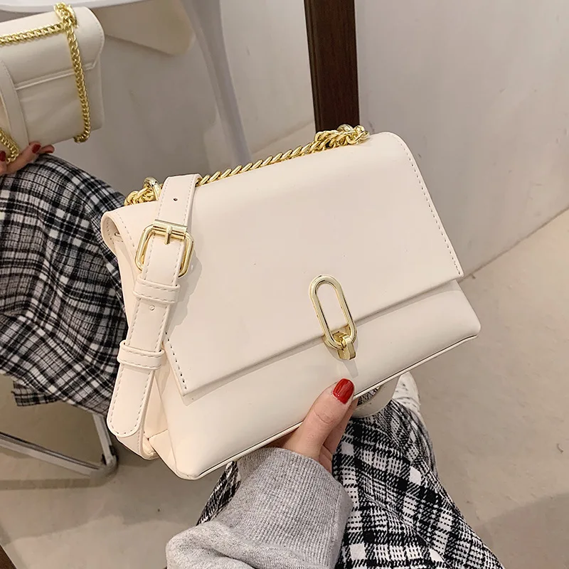 

Женская сумка через плечо, с цепочкой, однотонная, элегантная