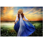 Круглая Алмазная 5D картина с пейзажем, рисунок сделай сам для женщин, набор для алмазной вышивки, украшение для дома, подарок