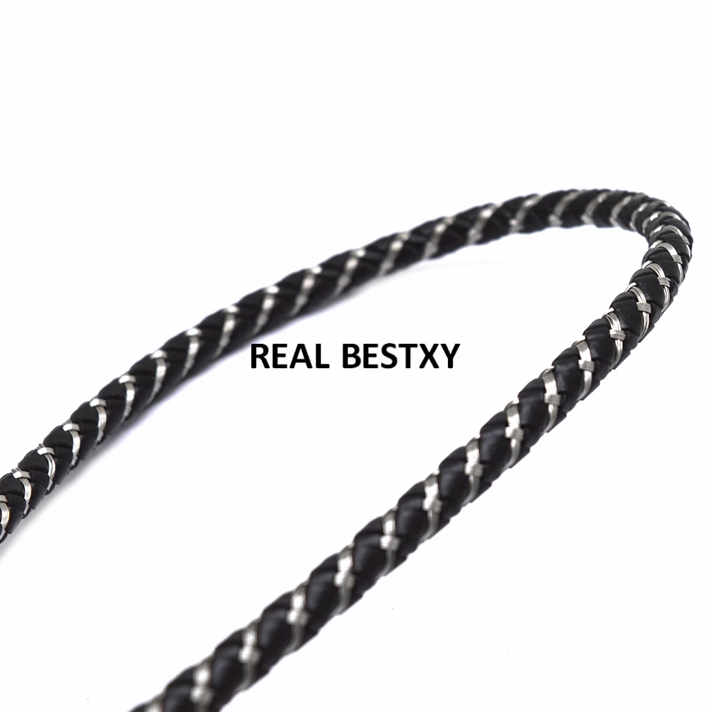 Настоящие BESTXY, приблизительно 6 мм, Кожаные Шнуры со стальной нитью, кожаные нити для изготовления браслетов, кожаный стальной шнур, сделай сам, драгоценность