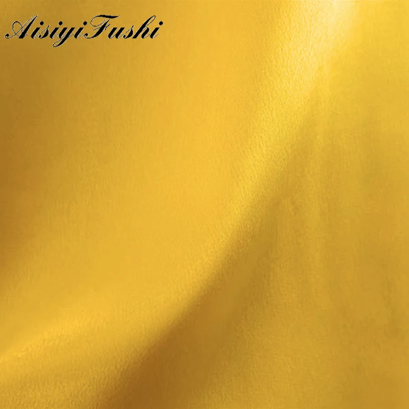 Юбка AISIYIFUSHI Женская длинная гладкая атласная юбка эластичная до колена