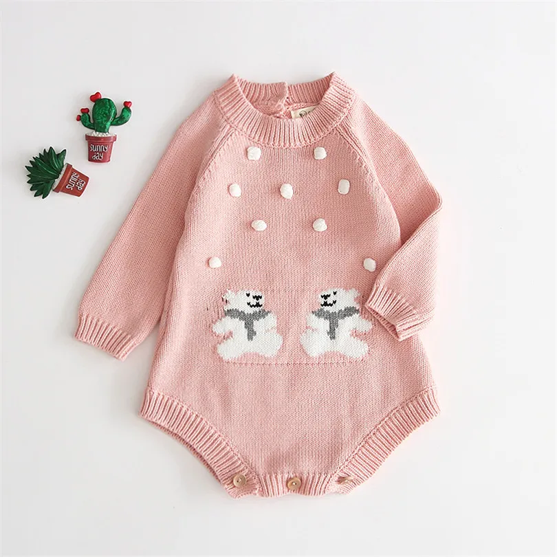 Трикотажная детская одежда осень-зима комбинезон для новорожденных детский